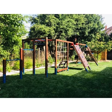 Hintával kombinált, nyújtós mászóka mászó hálóval 