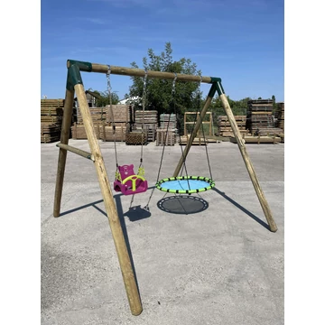 Kétállásos hintaállvány 250 cm rúdfákból (összeszerelve)