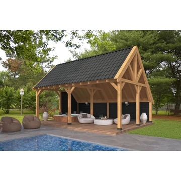 Ferde tetős kocsibeálló-TYP02- XL méret fekete