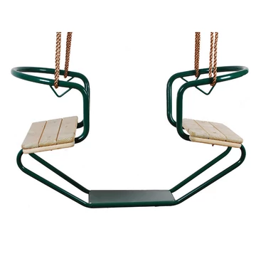 Kétszemélyes fémkeretes szembeülős hinta fa 